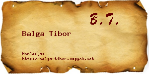 Balga Tibor névjegykártya